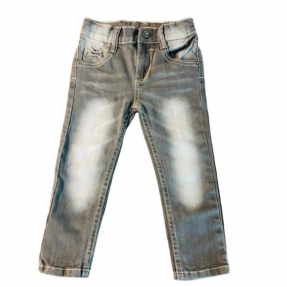 JUNIORS - BOYS 24 MOS GRAY/BLACK JEANS - Picture 1 of 6